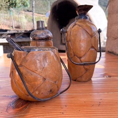 Aldo Tura Macabo Cusano Carved Wood Cocktail Bar Set 4 Piece Milan Italy 1950s