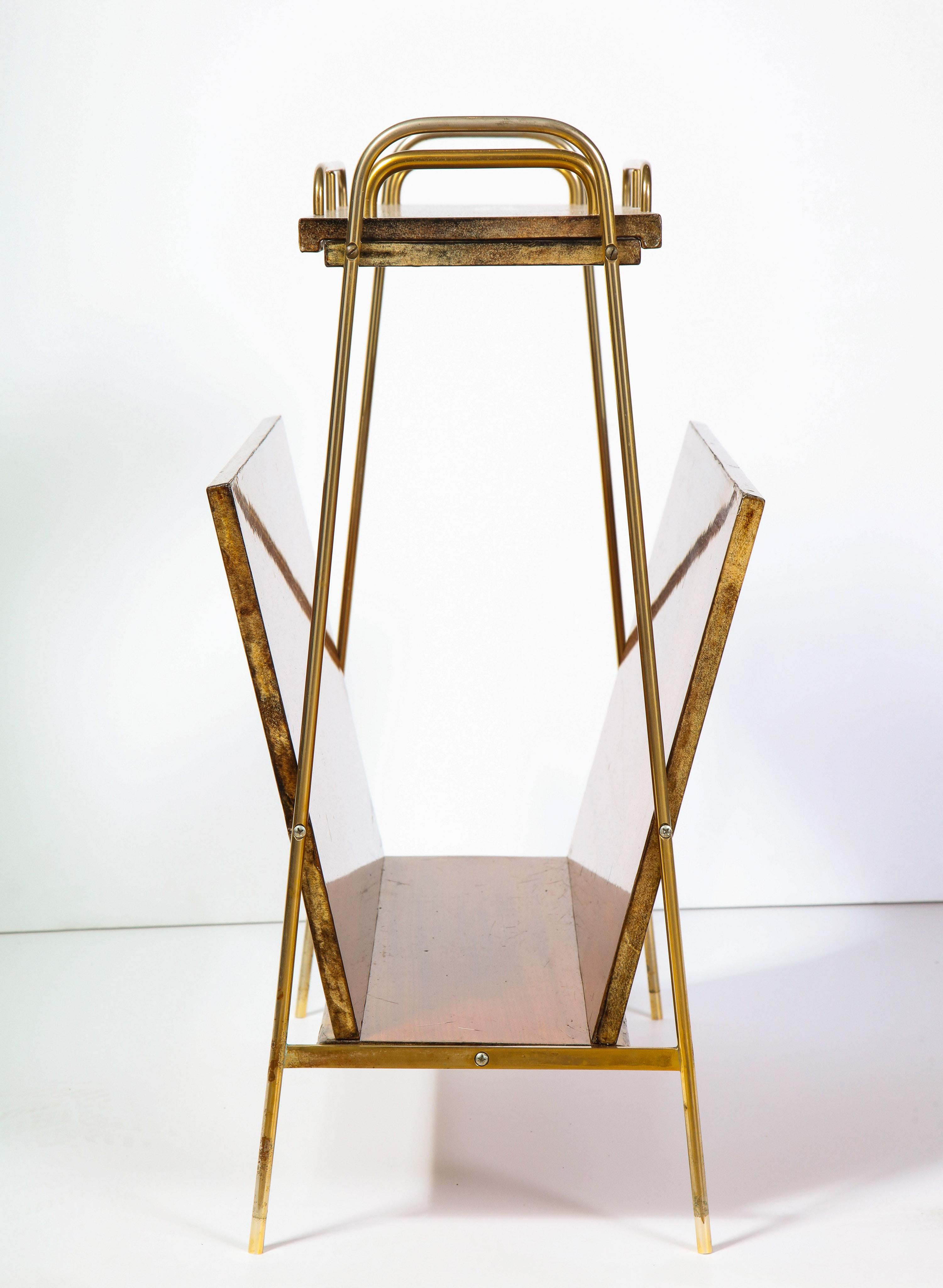 Magazine Stand by Aldo Tura, Goat Skin Parchment, Midcentury Italian, C 1950 For Sale 2