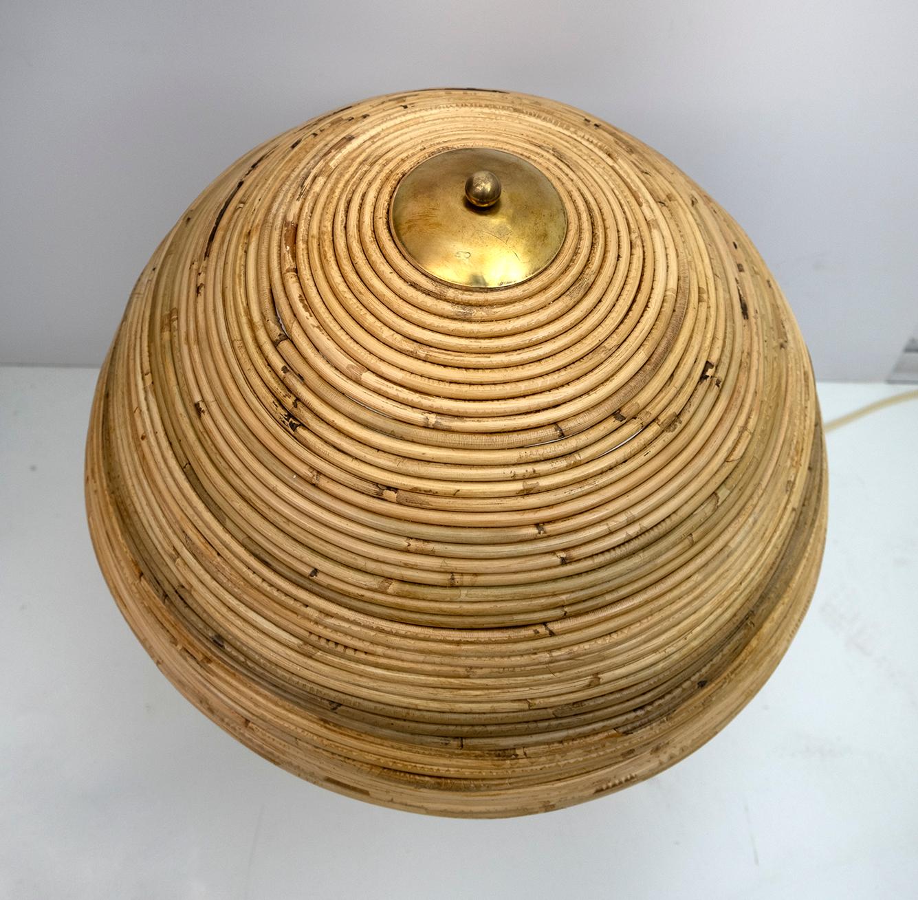 Aldo Tura Mid-Century Modern Italian Brass and Bamboo Table Lamp, 60s 4