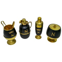 Aldo Tura Mid-Century Modern Italian Brass Cocktail Set for Napoleon Cognac 1960