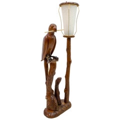 Aldo Tura Mid-Century Modern Italian Parrot Floor Lamp, 1950s