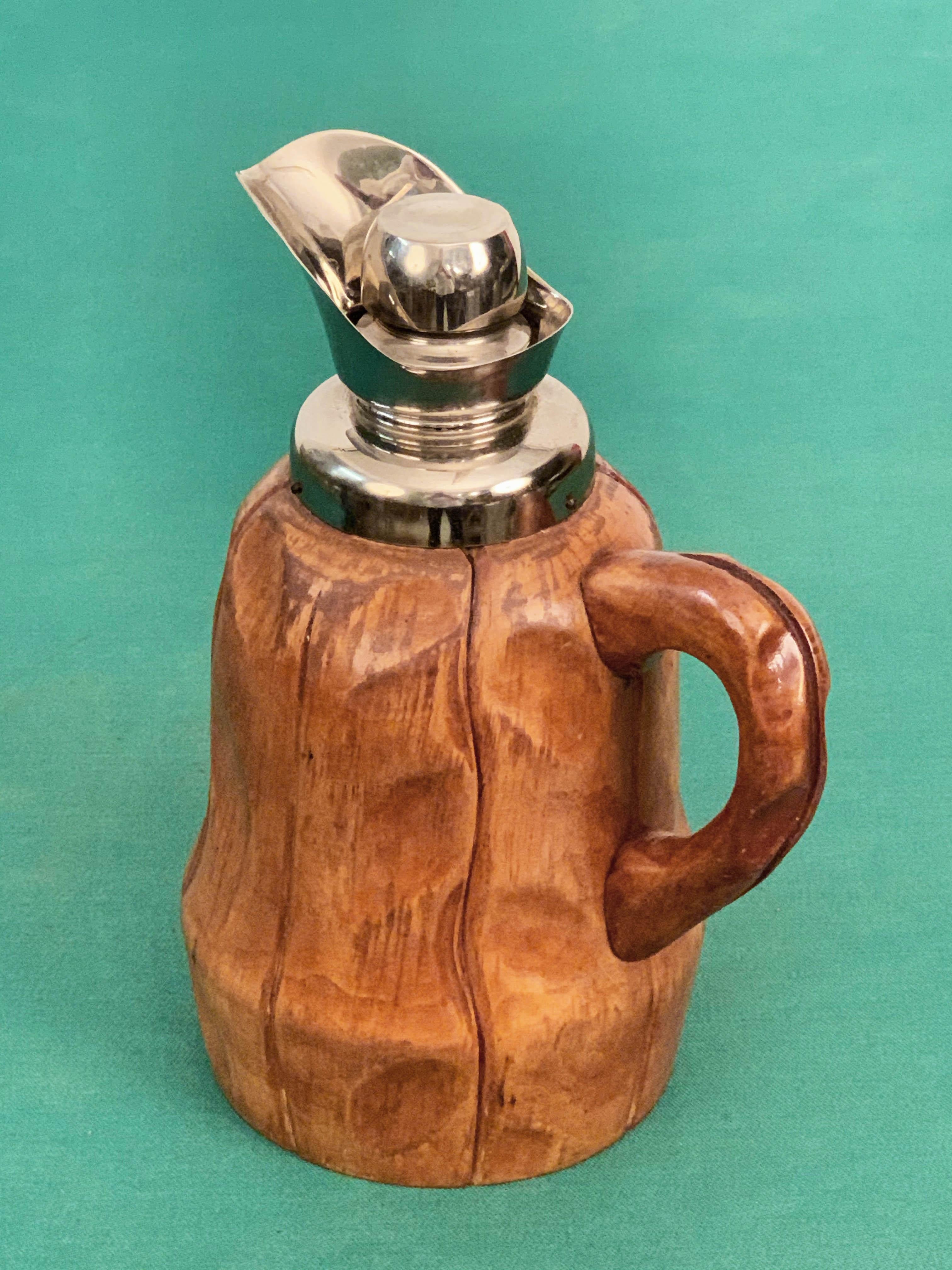 Mid-Century Modern Aldo Tura Midcentury Walnut Wood Italian Thermos Decanter for Macabo, 1950s