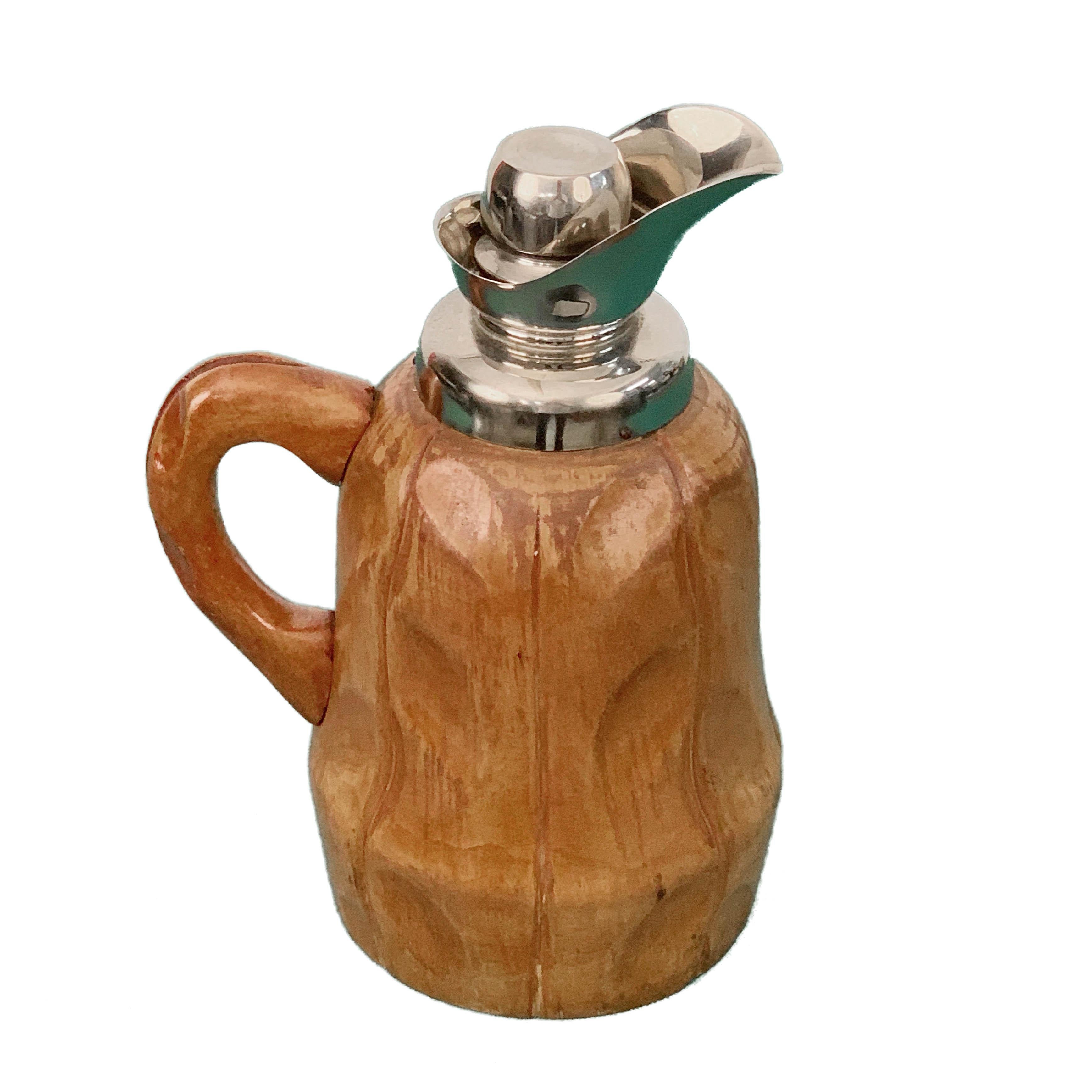 Aldo Tura Midcentury Walnut Wood Italian Thermos Decanter for Macabo, 1950s In Good Condition In Roma, IT