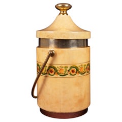 Aldo Tura Model 1225D Goatskin Parchment Ice Bucket / Thermos, Italy, 1970
