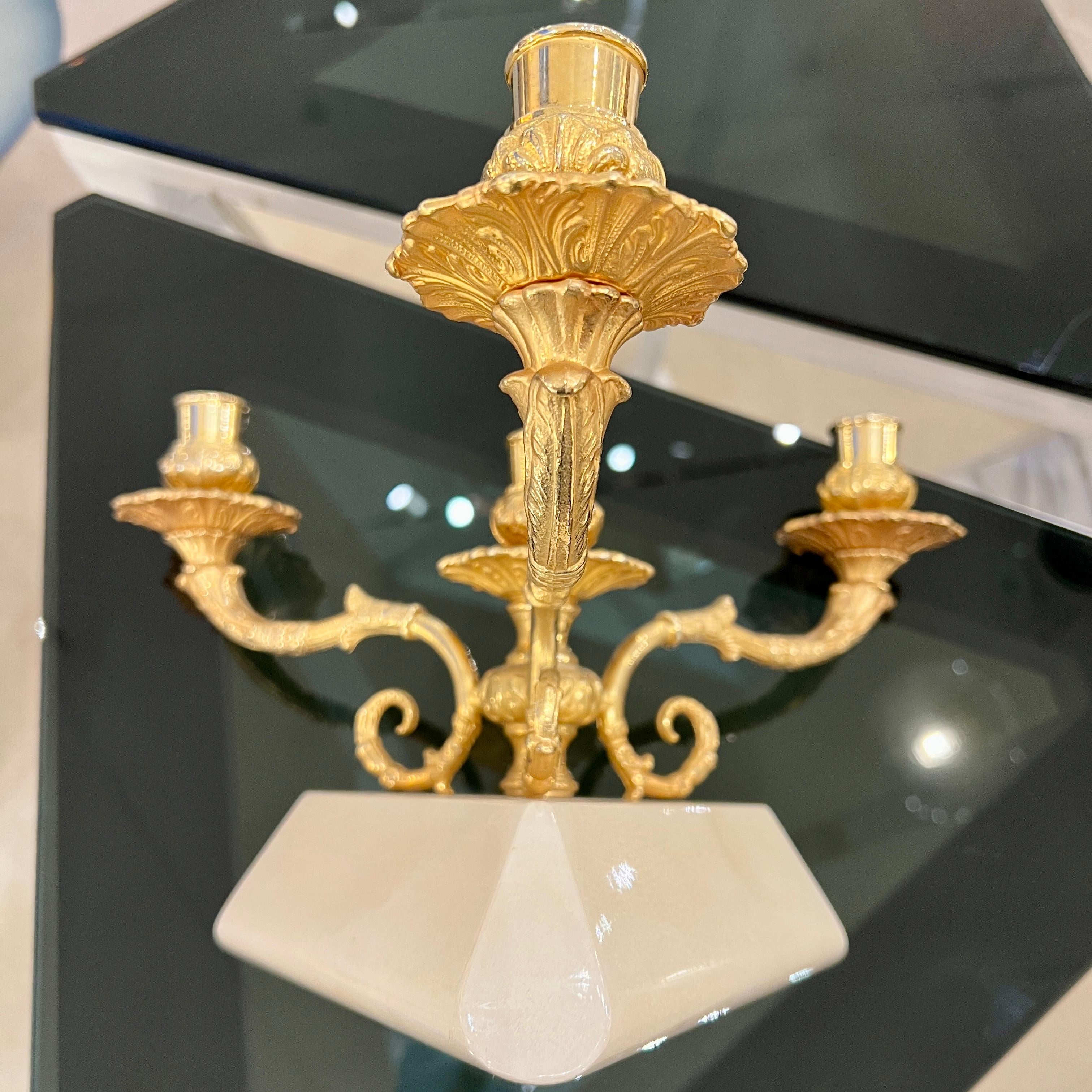 Candélabre moderniste Aldo Tura à trois bras en vente 6
