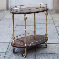 Aldo Tura Oval Bar Cart