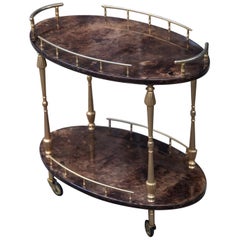 Aldo Tura Oval Bar Cart