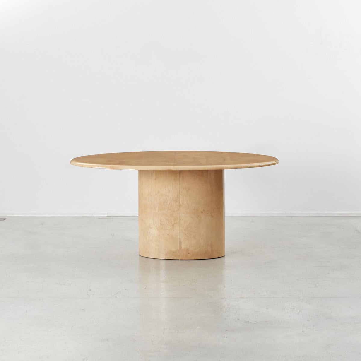 Aldo Tura (1909-1963) was a hands-on designer who experimented greatly with traditional craftsmanship hand applied craft processes and finishes out of his workshop in Milan. He is best known for his tables and lamps, which drew on shapes from the