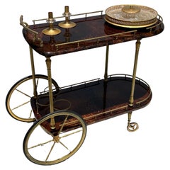 Carrello da bar in pergamena Aldo Tura
