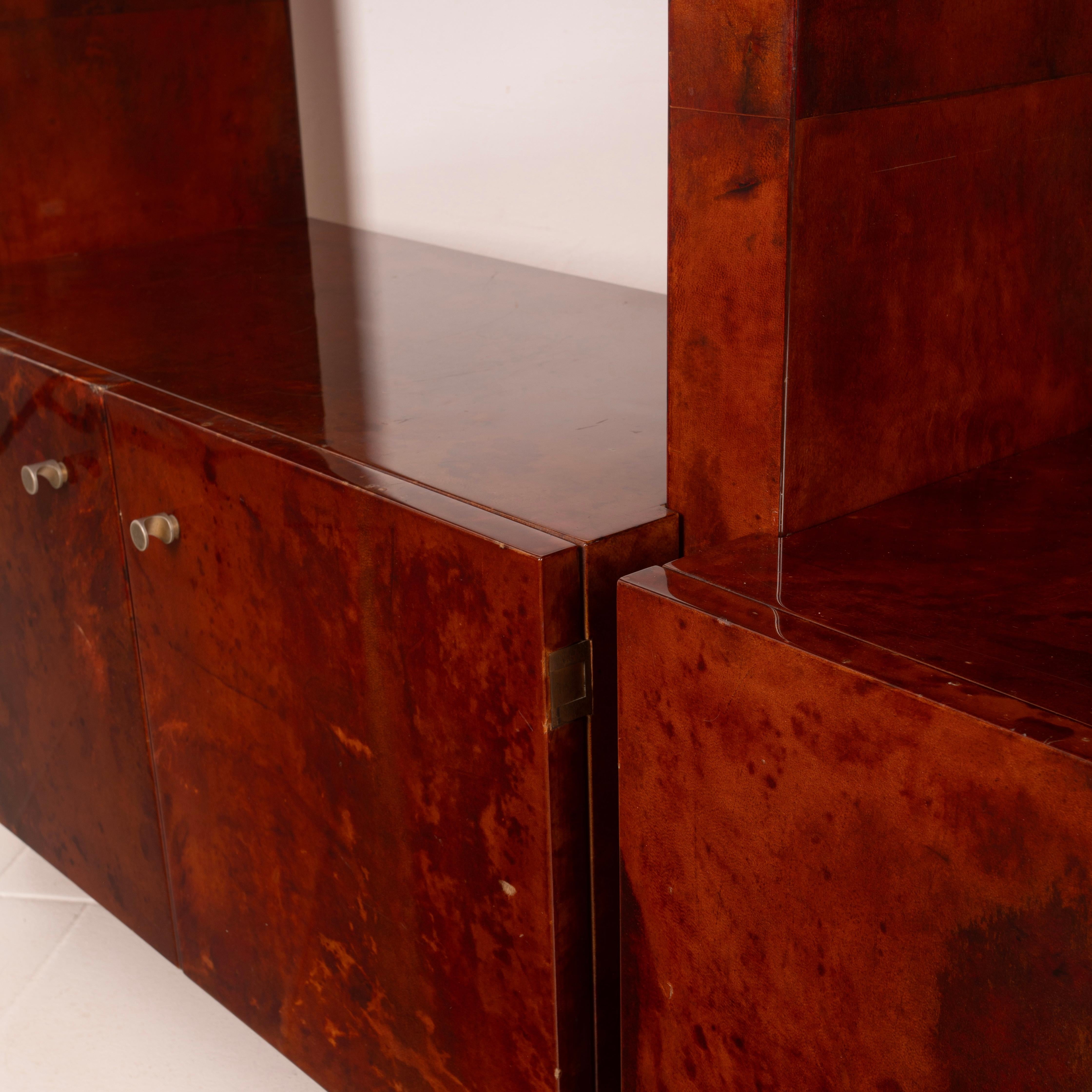 Bibliothèque en parchemin Aldo Tura pour Tura Milan, 1960 en vente 10