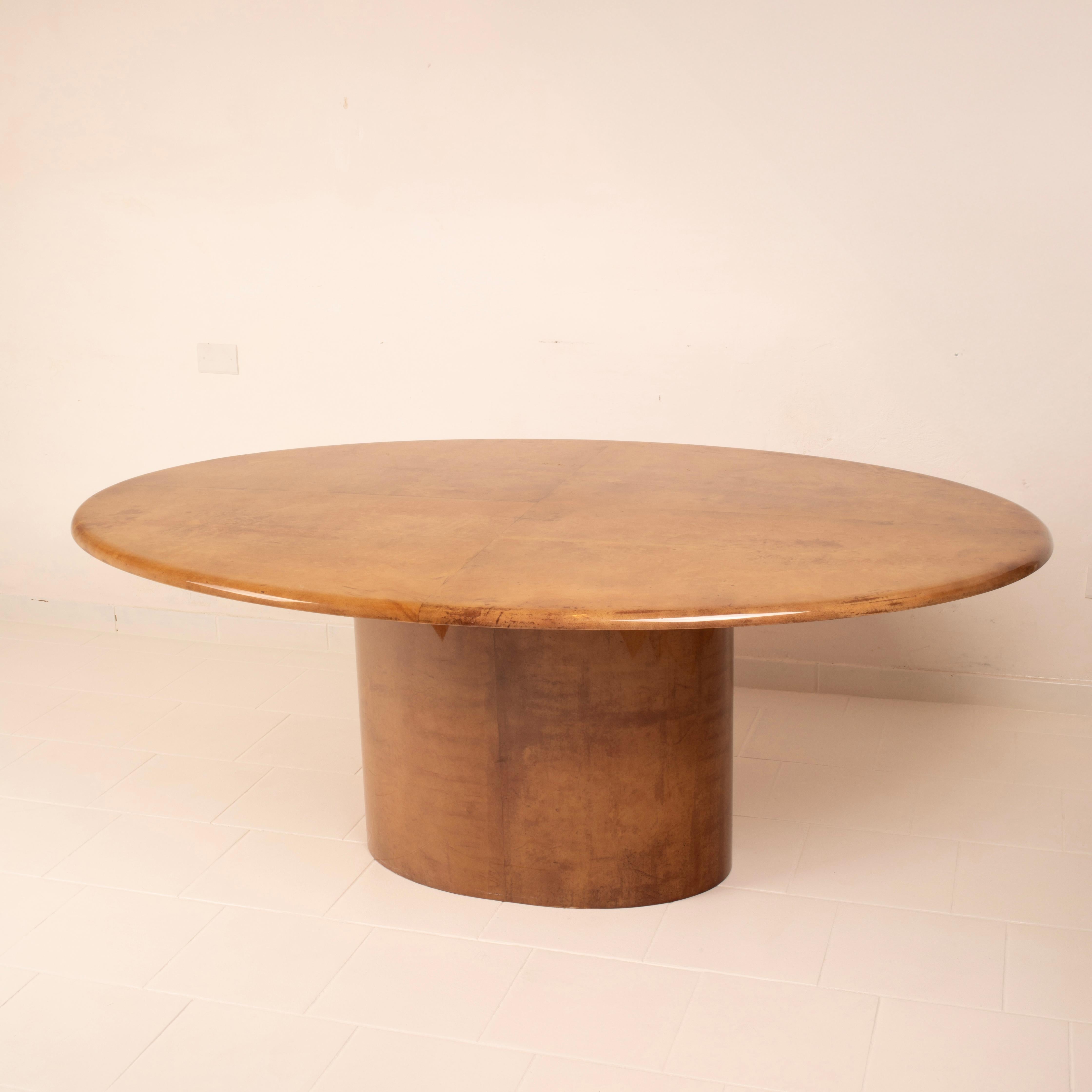 Aldo Tura Esstisch aus Pergament für Tura Milano, 1960 (Holz)