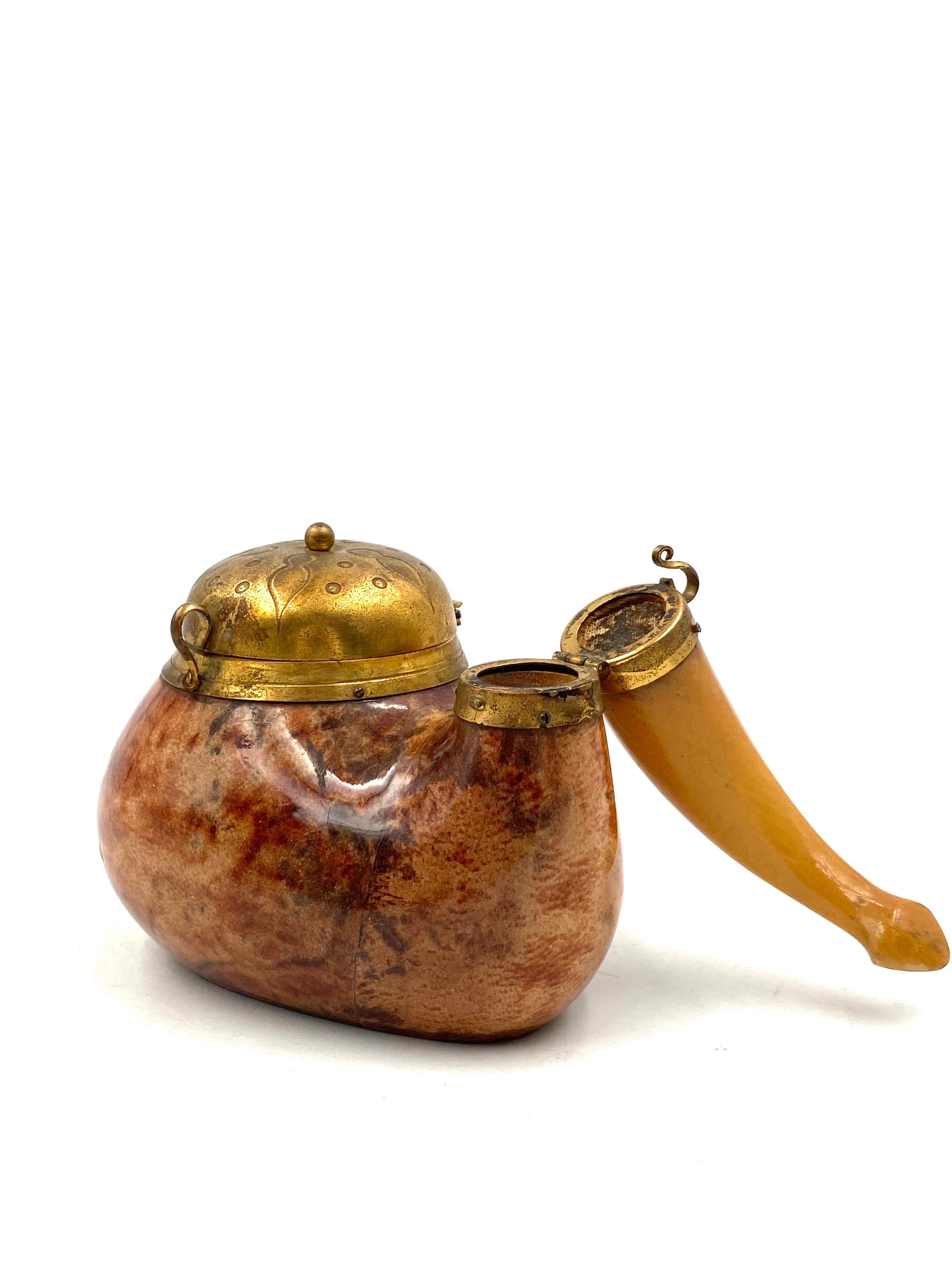 Aldo Tura, Pipe Shaped Parchment Tobacco Box, Macabo Italy 1950s For Sale 7