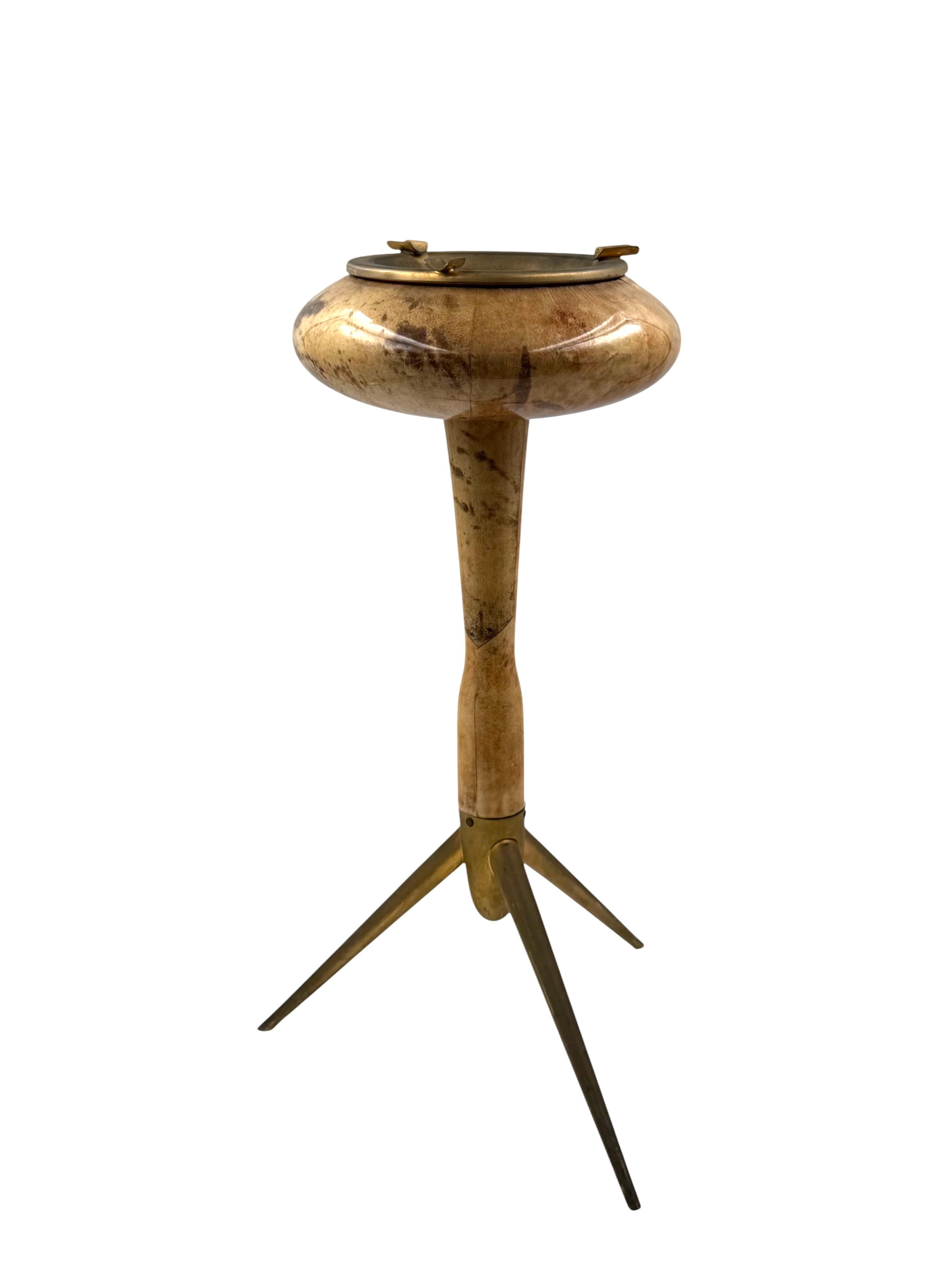 Aldo Tura, rare cendrier de sol en parchemin crème, Italie, années 1950 en vente 10