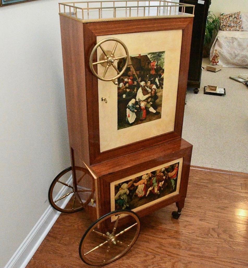 Aldo Tura, armoire de bar à roulettes en vente 7