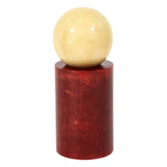 Aldo Tura Sculpture, Lacquered Goatskin, Signed