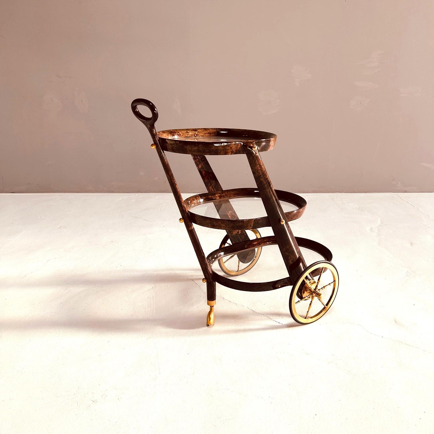 italien Chariot de service Aldo Tura, 1980 en vente