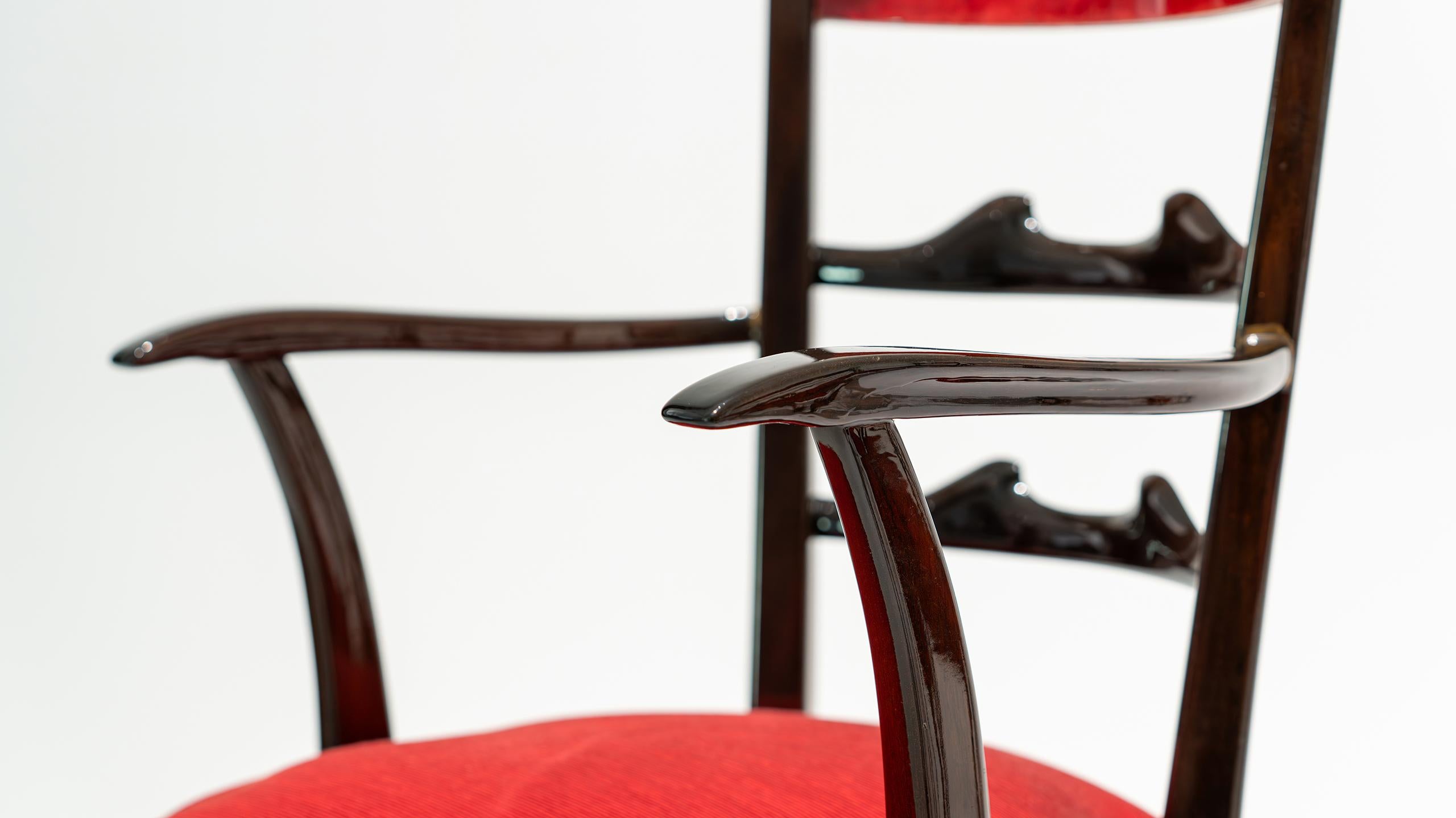 Ensemble de 8 chaises de salle à manger à haut dossier Aldo Tura, mi-siècle moderne, 1962, Italie en vente 8