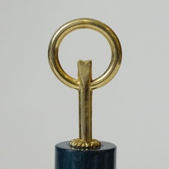 Aldo Tura Set of Two Goatskin Parchment and Brass Bottle Openers, Italy 1960s