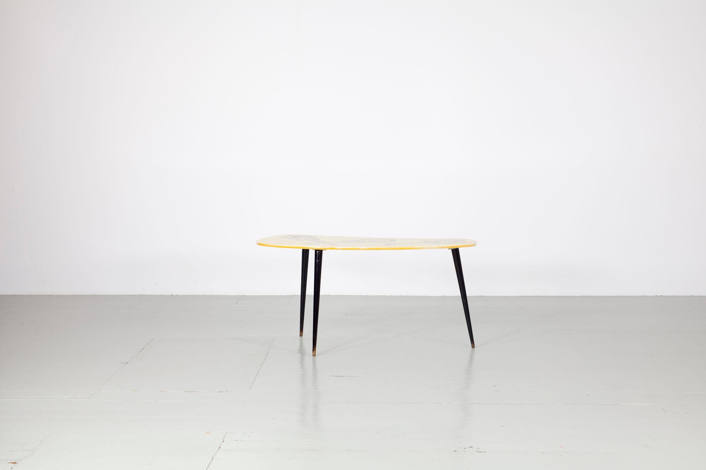 Italian Aldo Tura Side Table mit guitar motif, Italy 1950s For Sale