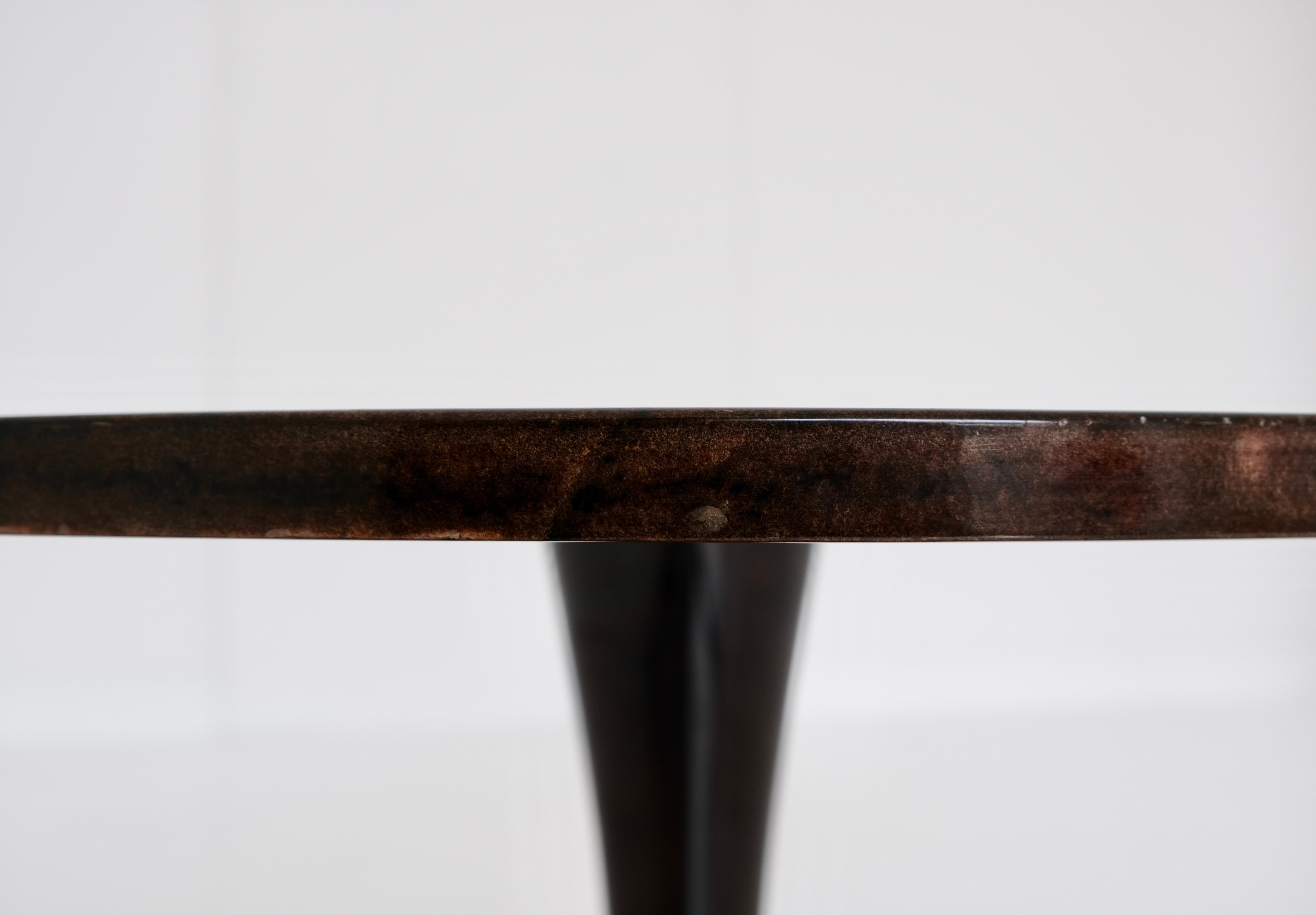 Aldo Tura Side Table with Lacquered Goat Skin, Italy, 1960s 6