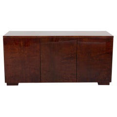 Aldo Tura Sideboard with dark brown Goatskin Cover, Italy 1970s