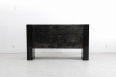 Aldo Tura Style Charcoal Green Goat Skin Credenza