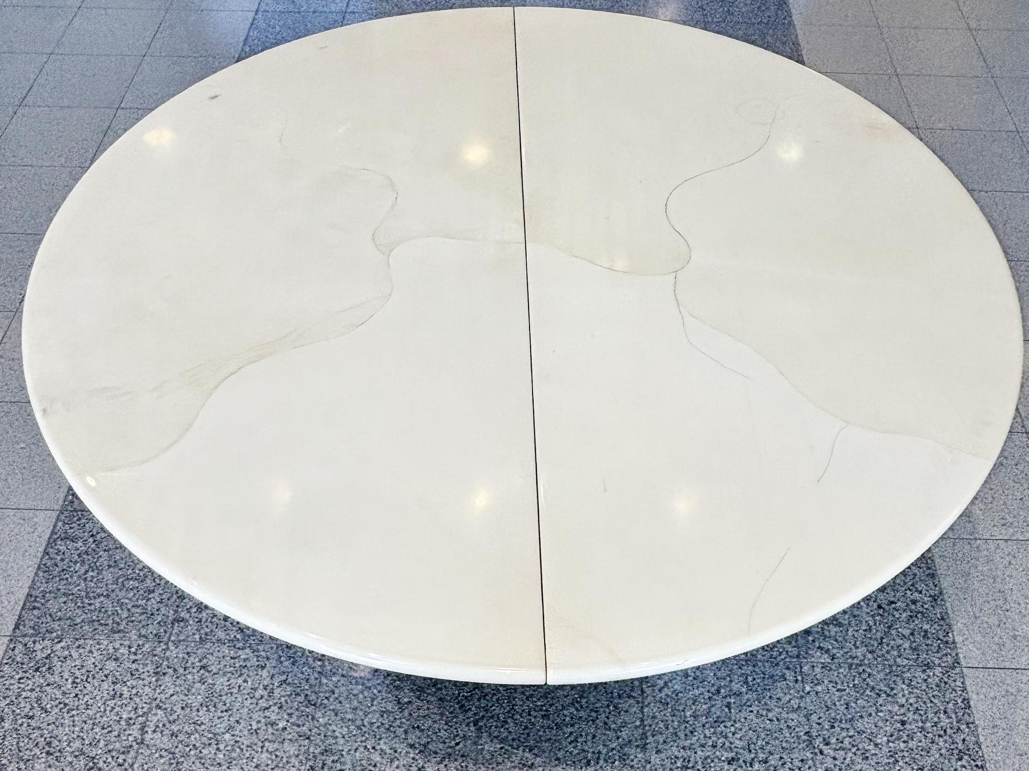 Aldo Tura Style Goatskin Extending Dining Table In Good Condition In New York, NY