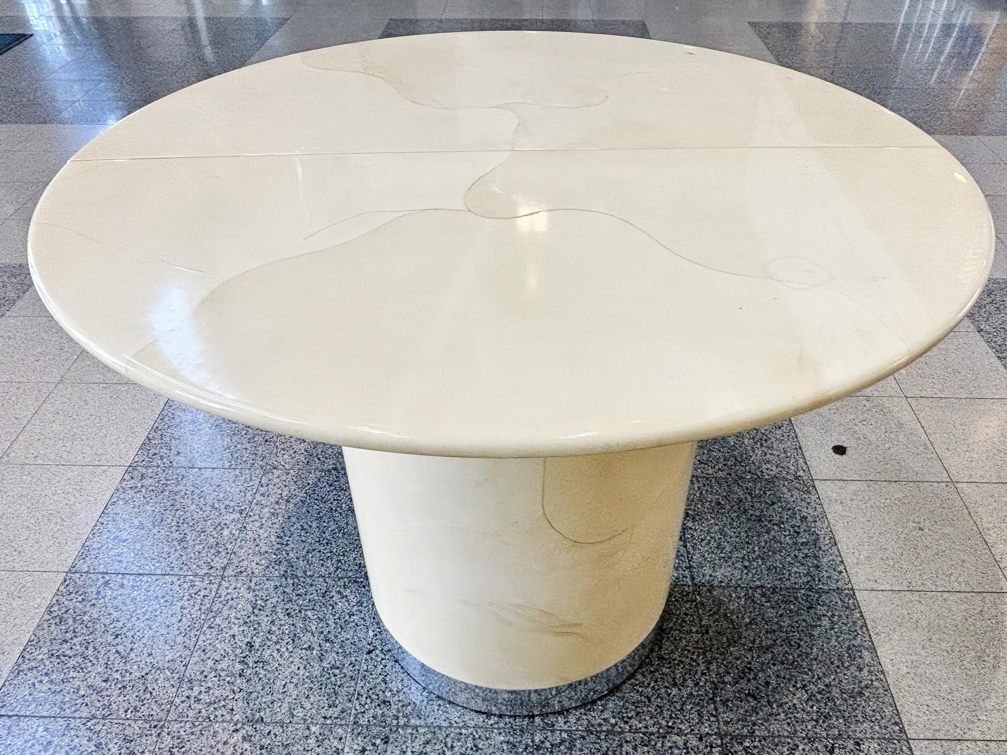 20th Century Aldo Tura Style Goatskin Extending Dining Table