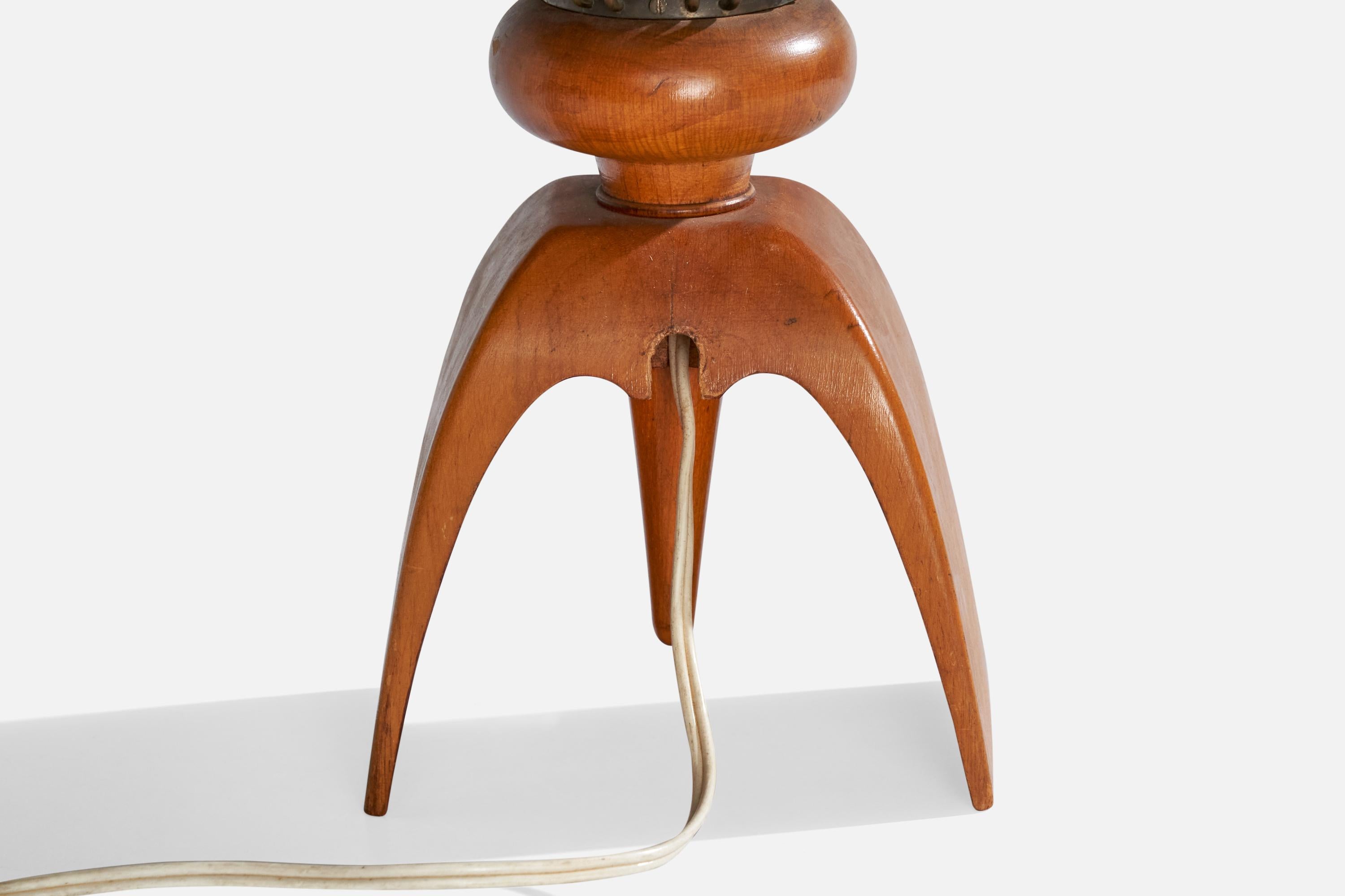 Tischlampe von Aldo Tura, Holz, Metall, Acryl, Italien, 1960er Jahre im Angebot 2