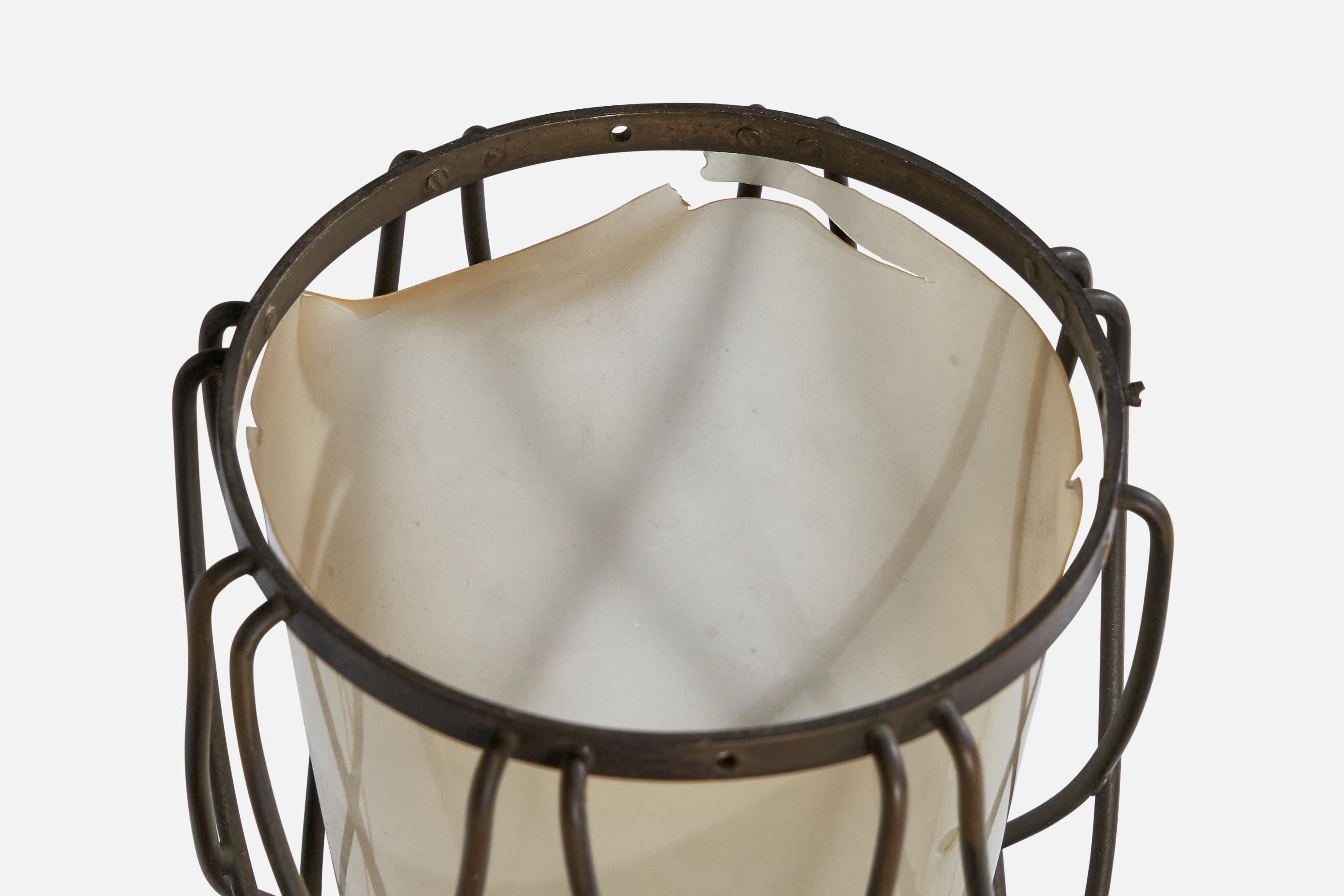 Tischlampe von Aldo Tura, Holz, Metall, Acryl, Italien, 1960er Jahre im Angebot 3