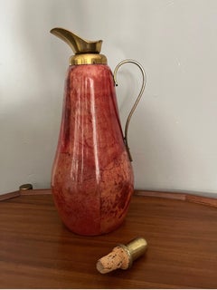 Aldo Tura Termos in legno, ottone e pergamena ‘50