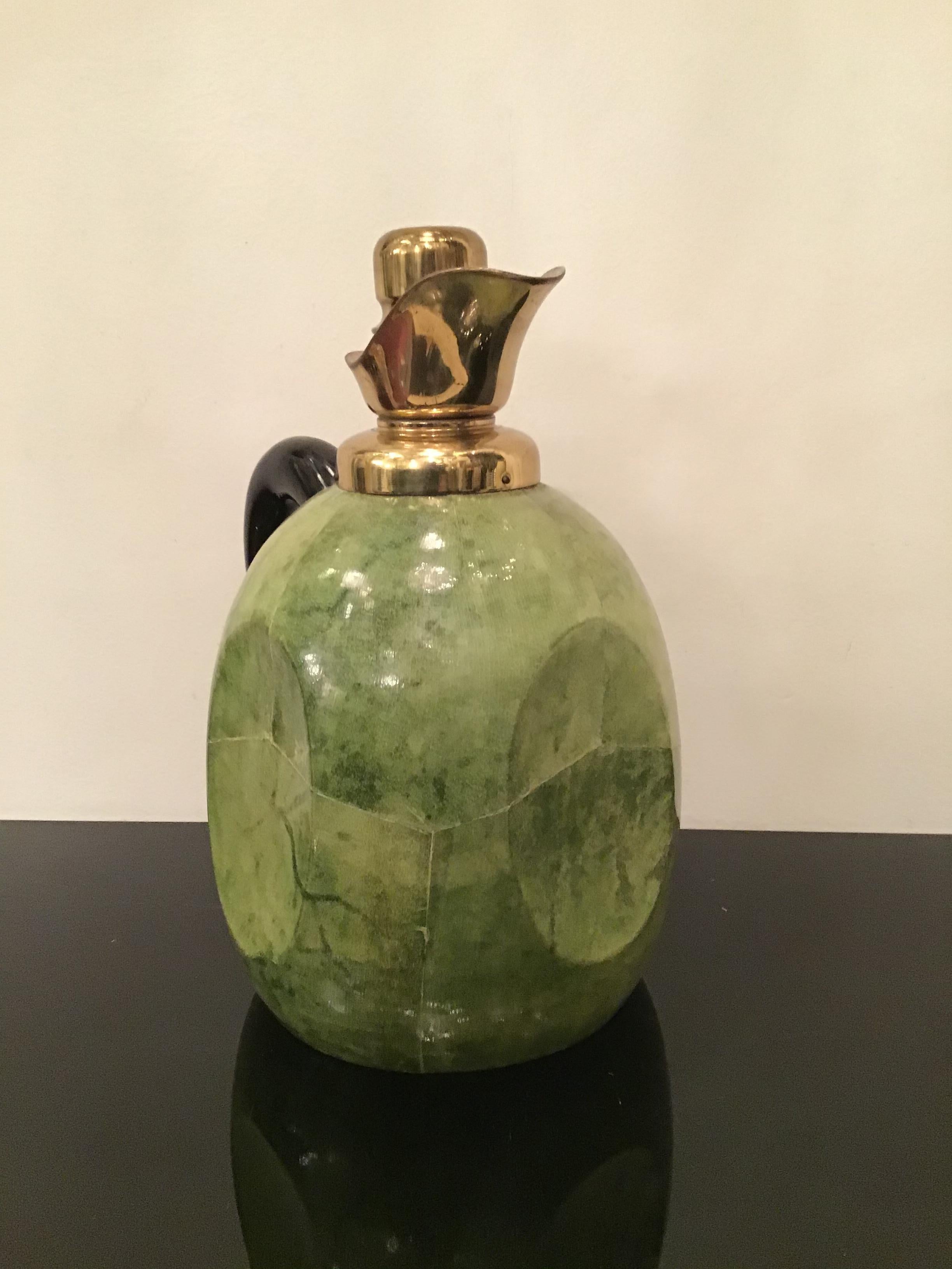 Aldo Tura Thermos  Caraffe Brass and Parchment 1950 Italy For Sale 5