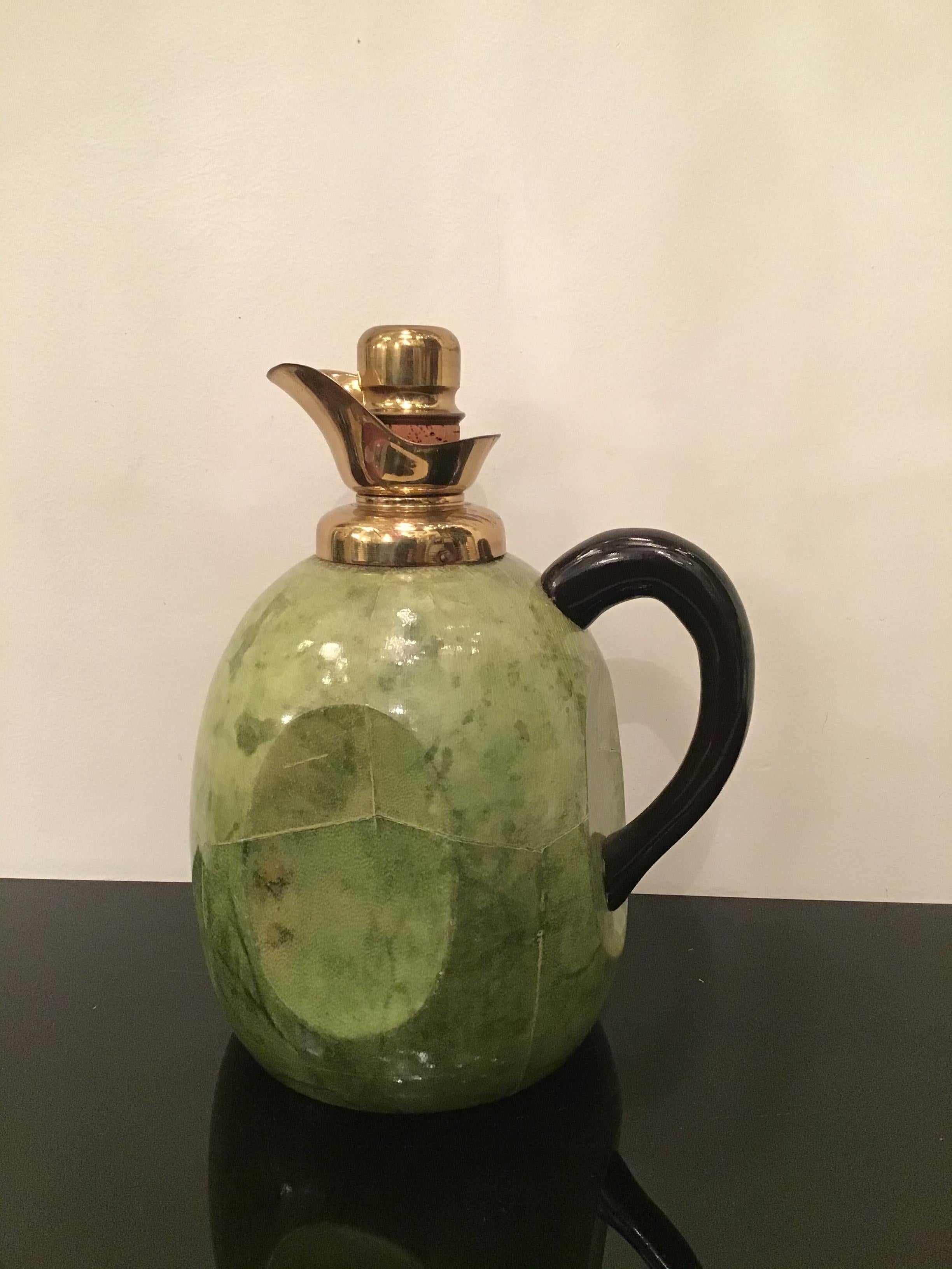 Aldo Tura Thermos  Caraffe Brass and Parchment 1950 Italy For Sale 8