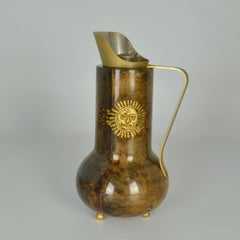 Aldo Tura Thermos Flask Parchment and Gilded Sun