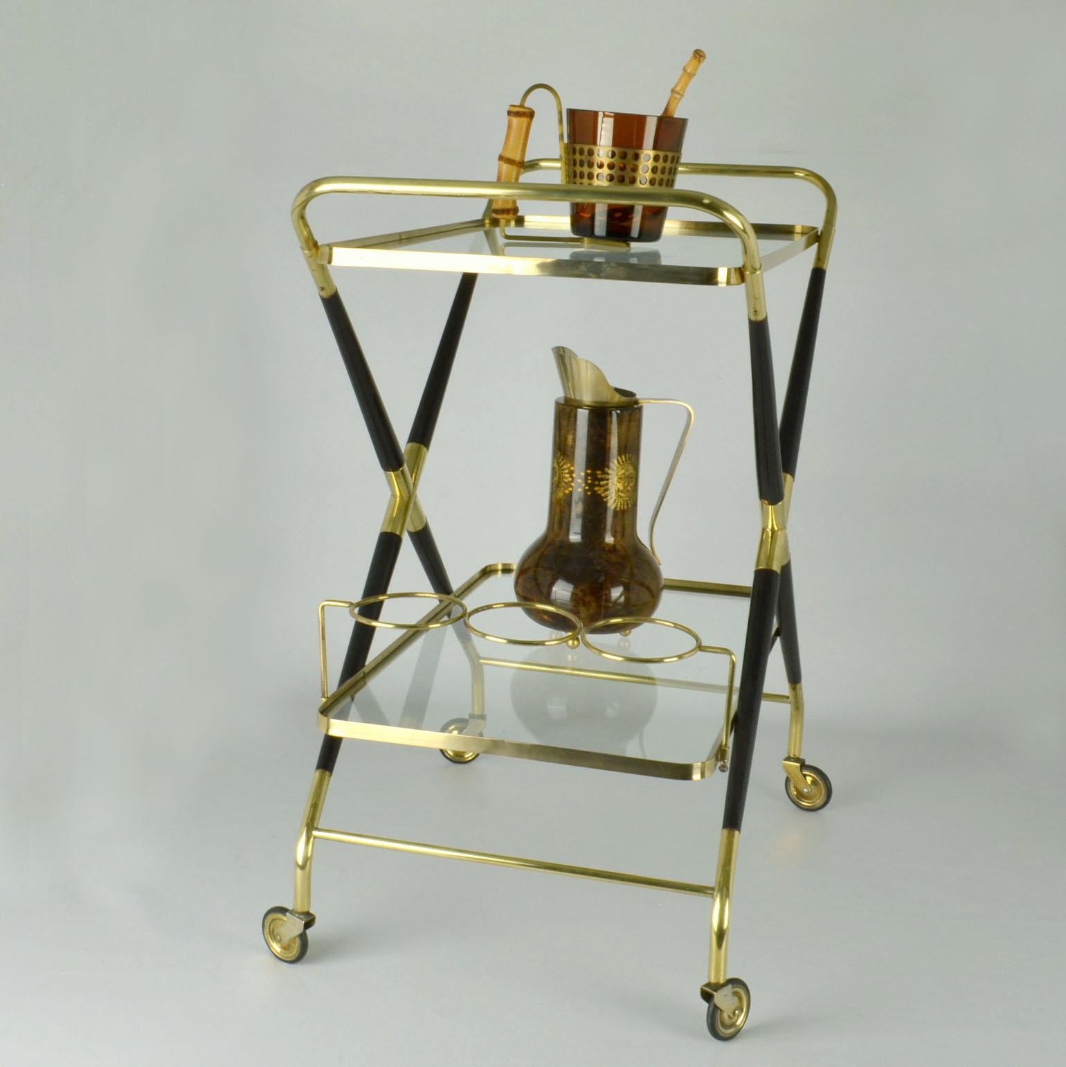 Italian Aldo Tura Thermos Flask Parchment and Gilded Sun