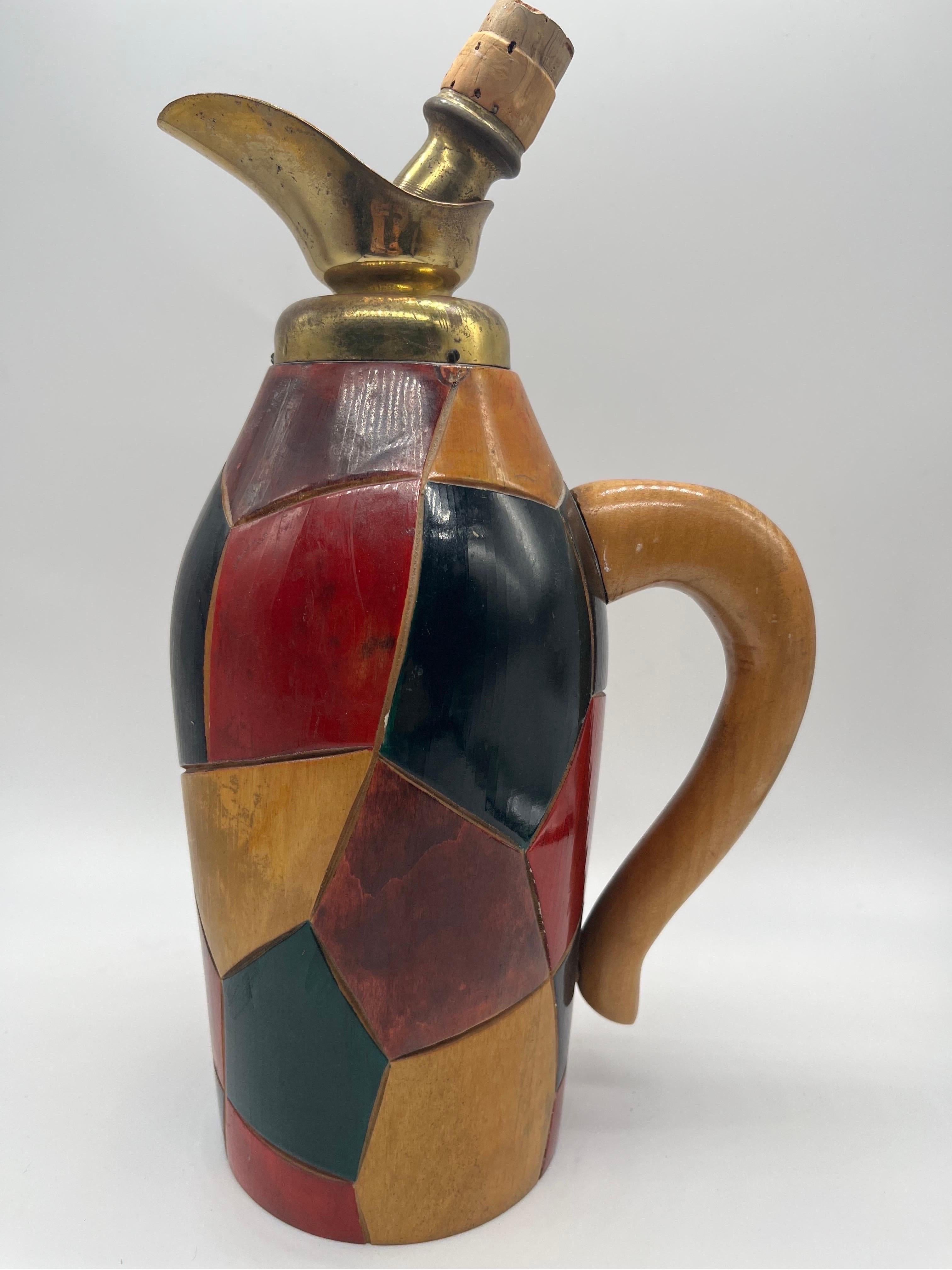 Aldo Tura Thermos Legno E Ottone 1950, Art For Sale 2