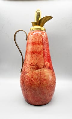 Aldo Tura Thermos Parchment and Brass 1950s, Art