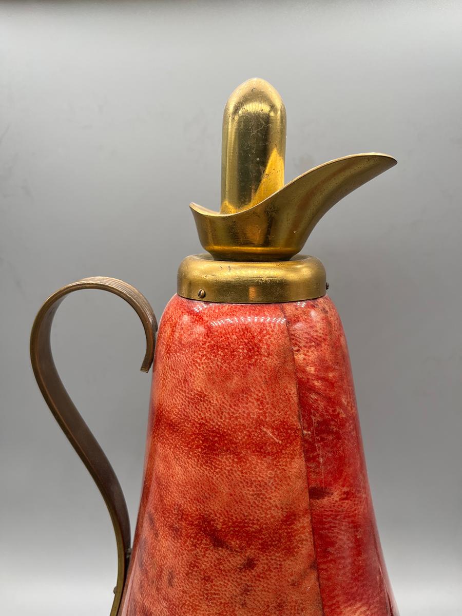 Mid-20th Century Aldo Tura Thermos Parchment and Brass 1950s, Art For Sale