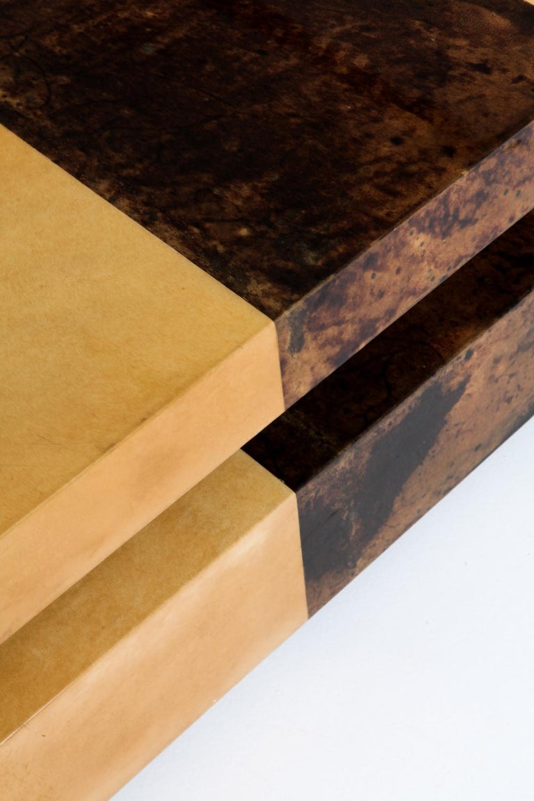 Aldo Tura Two-Tier Sliding Coffee Table at 1stDibs