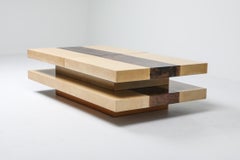 Aldo Tura Two-Tone and Two-Tier Sliding Coffee Table