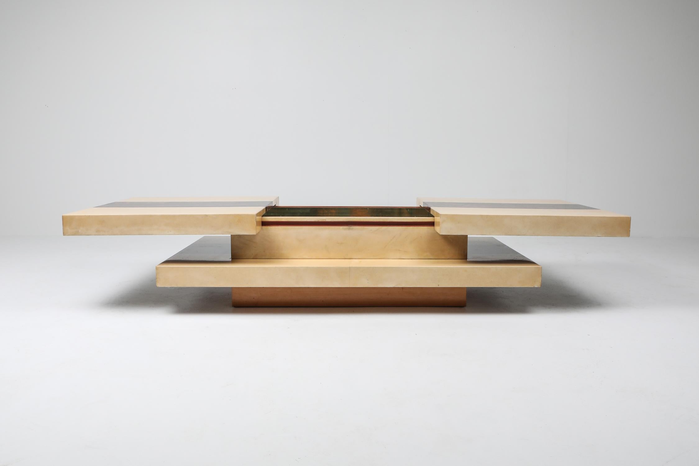Aldo Tura Two-Tone and Two-Tier Sliding Coffee Table 1