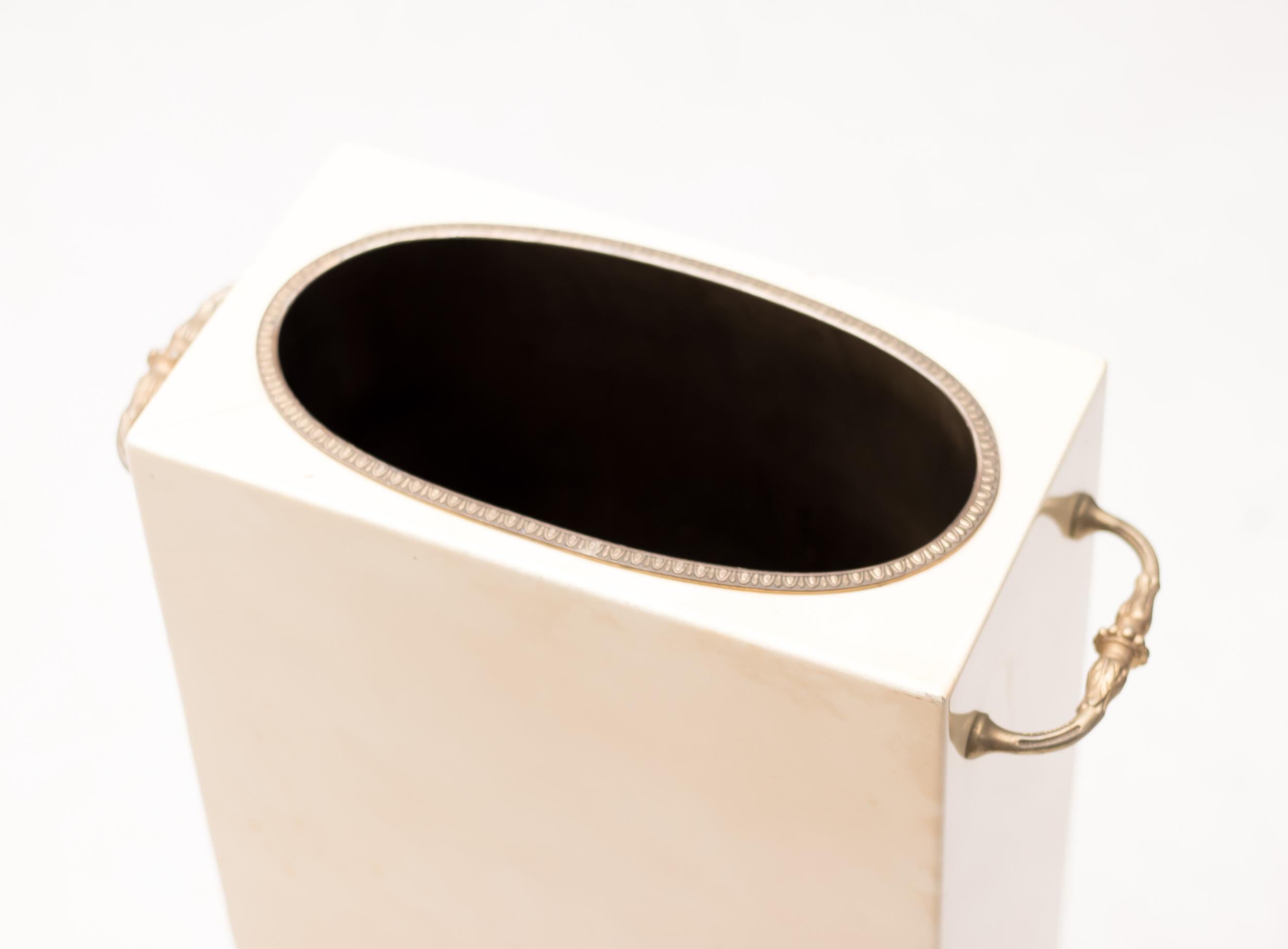 Italian Aldo Tura Umbrella Stand in Lacquered Goatskin, 1970s, Marked