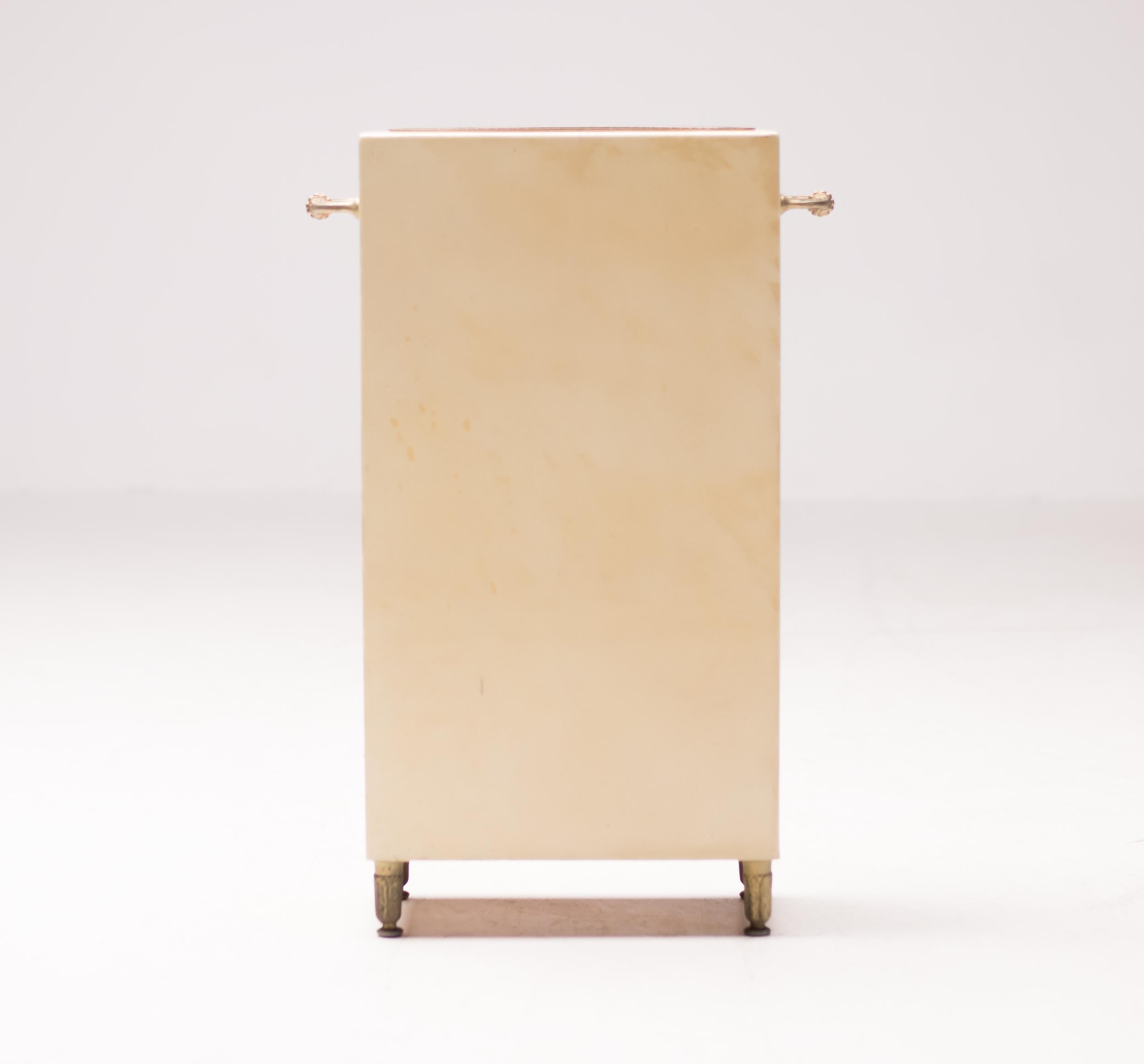 Aldo Tura Umbrella Stand in Lacquered Goatskin, 1970s, Marked In Good Condition In Dronten, NL