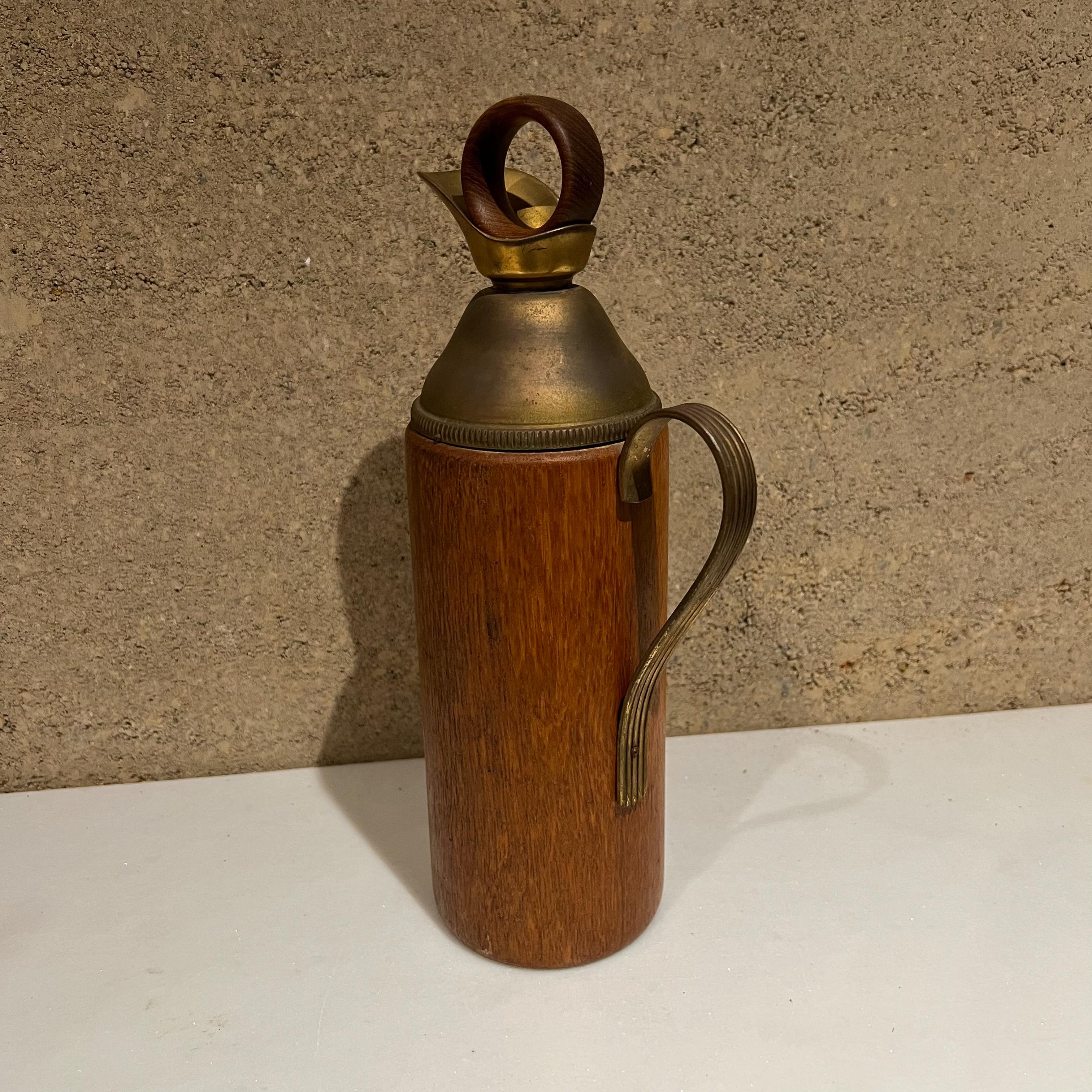 Aldo Tura Sculptural Carafe in Teakwood and Brass Italy, 1950s 5