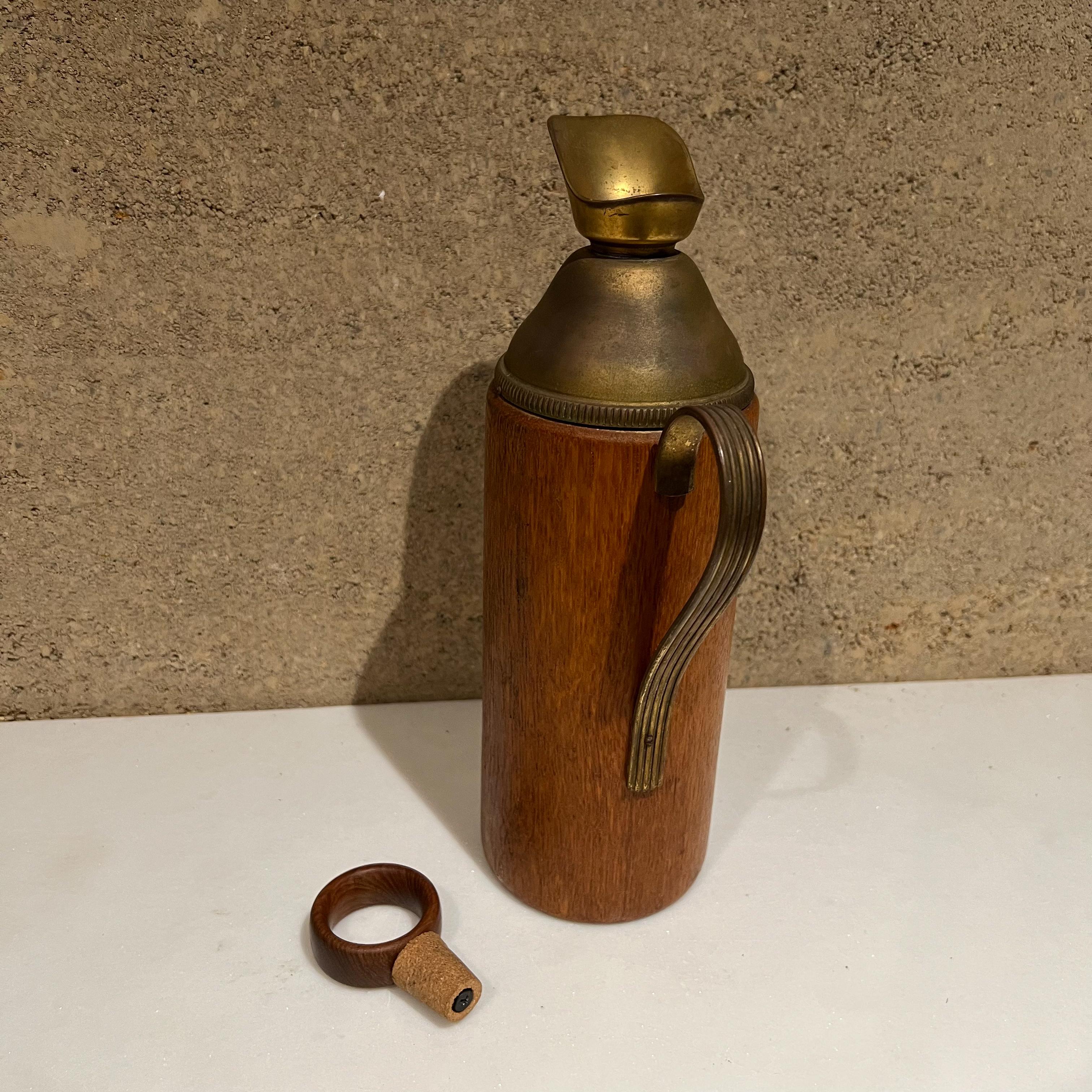 Aldo Tura Sculptural Carafe in Teakwood and Brass Italy, 1950s 7