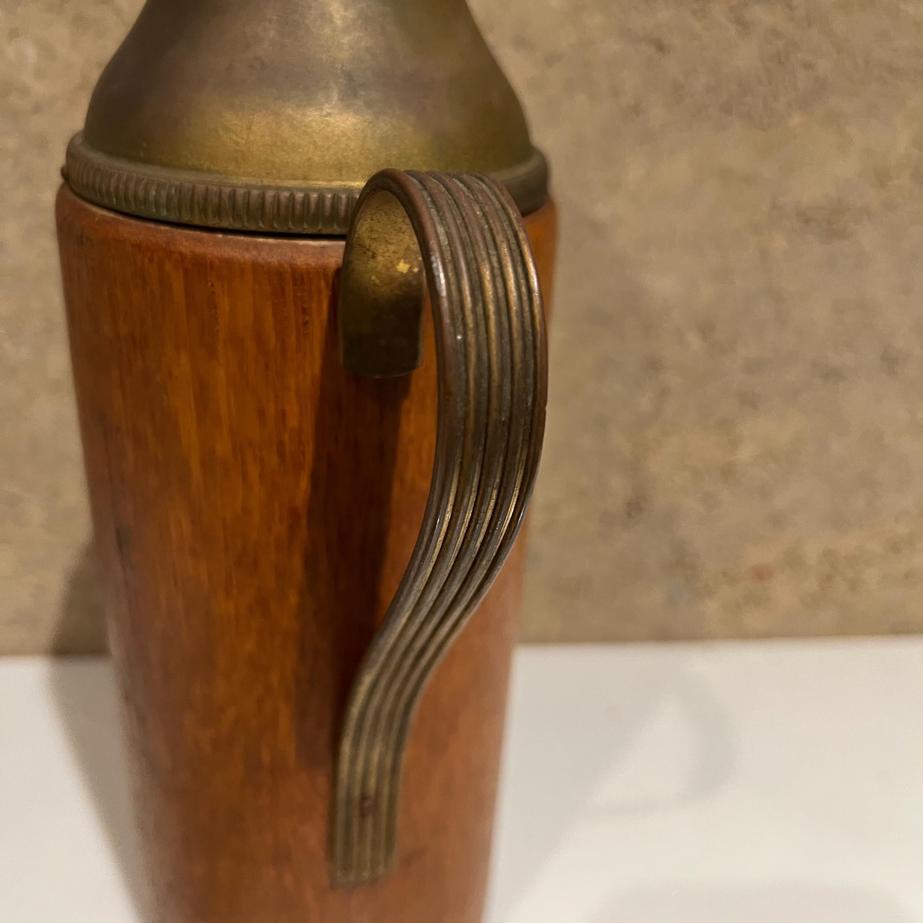 Mid-20th Century Aldo Tura Sculptural Carafe in Teakwood and Brass Italy, 1950s