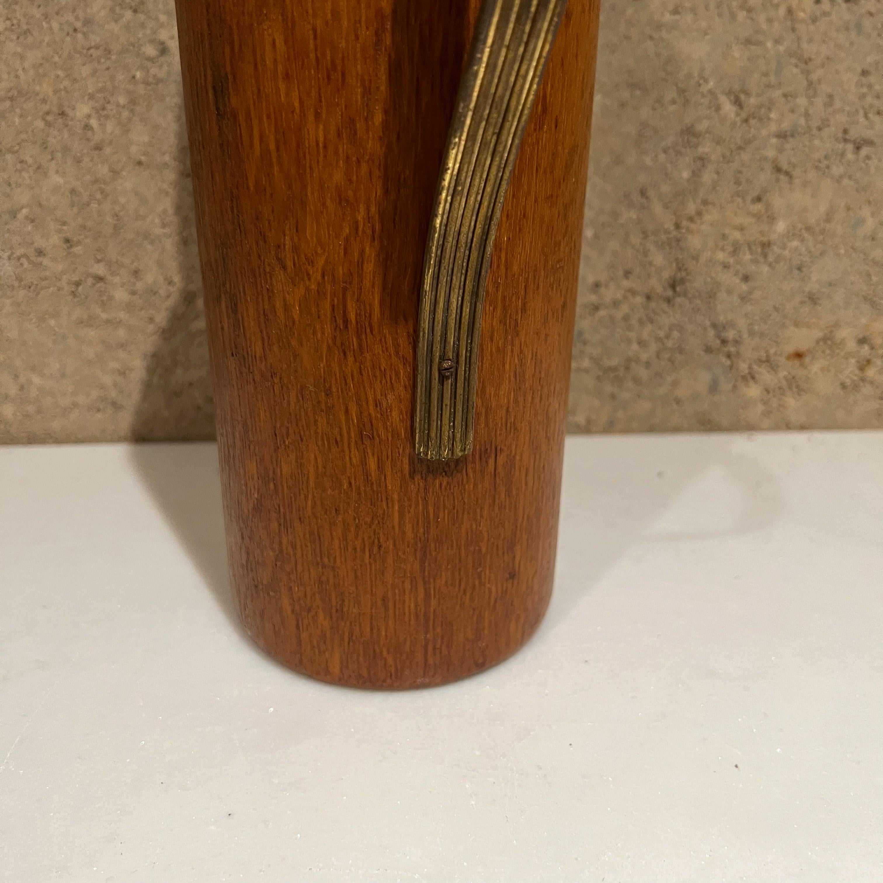 Aldo Tura Sculptural Carafe in Teakwood and Brass Italy, 1950s 1