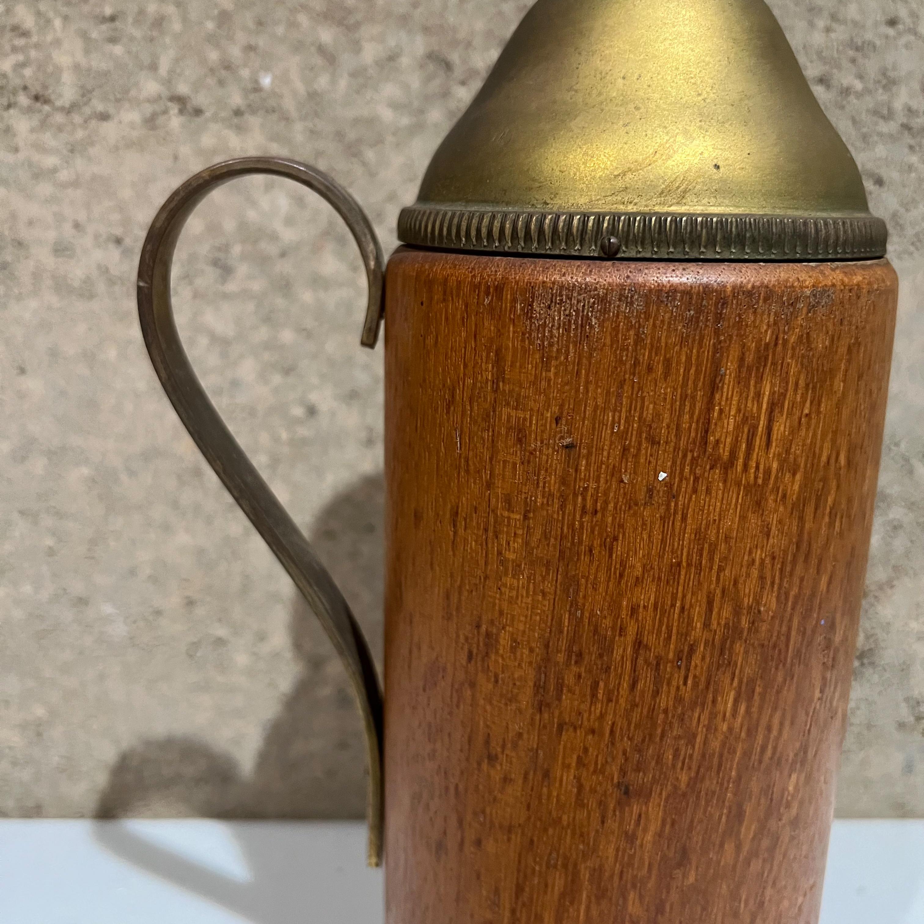 Aldo Tura Sculptural Carafe in Teakwood and Brass Italy, 1950s 3