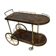 Aldo Tura Vintage Rolling Bar Cart