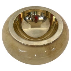 Aldo Tura Wood & Brass Vide Poche, Italy,  C.1960s